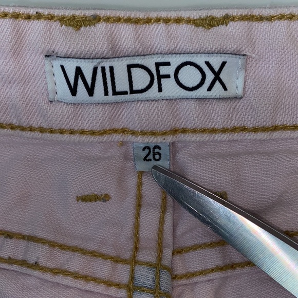 WildFox wild fox cutoffs cut off denim Jean shorts 26 pink - Picture 7 of 8